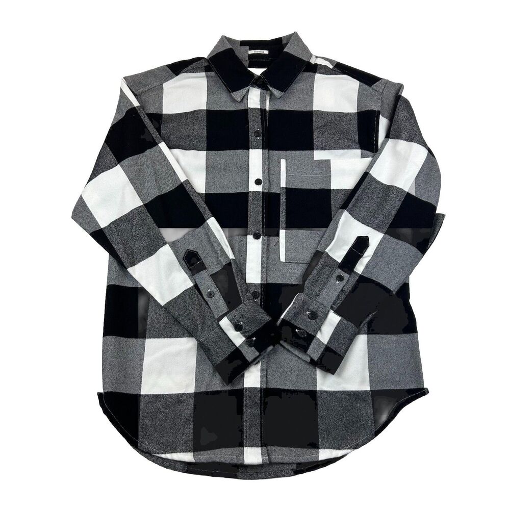 Abercombie Fitch Soft A&F Flannel Button Up Shirt Womens XS Oversized Plaid